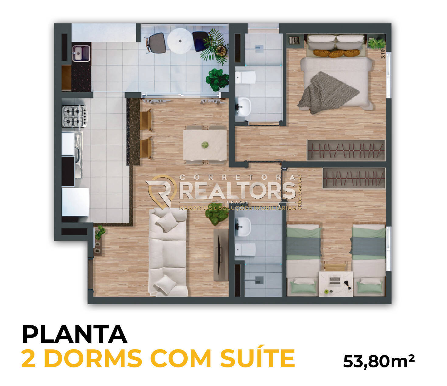 Apartamento, 2 quartos, 53 m² - Foto 14